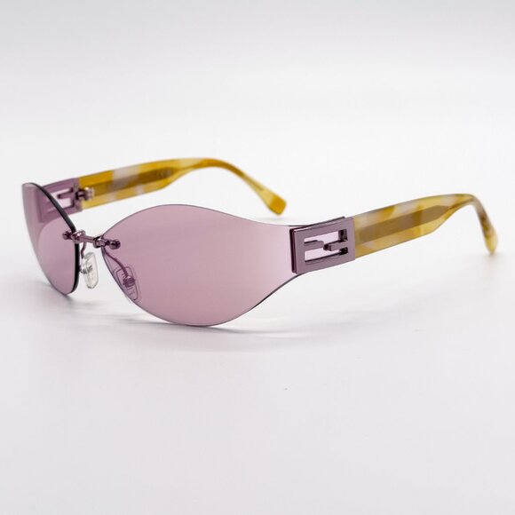 NEW FENDI FE40159U 74Z SUNGLASSES WOMEN OVAL PINK GOLD - Picture 5 of 9